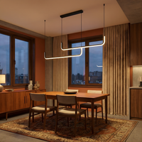 Suspension LED moderne noire et dorée pour salon – Thalion