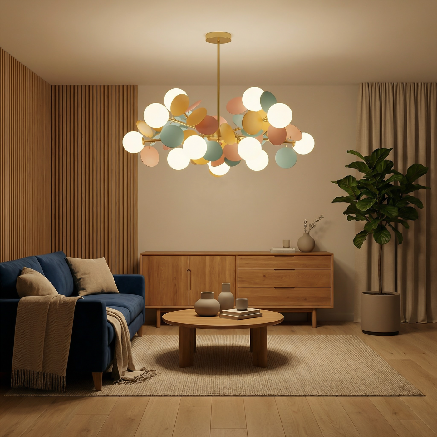 Suspension Artistique LED Ambiance Joyeuse – Auréna