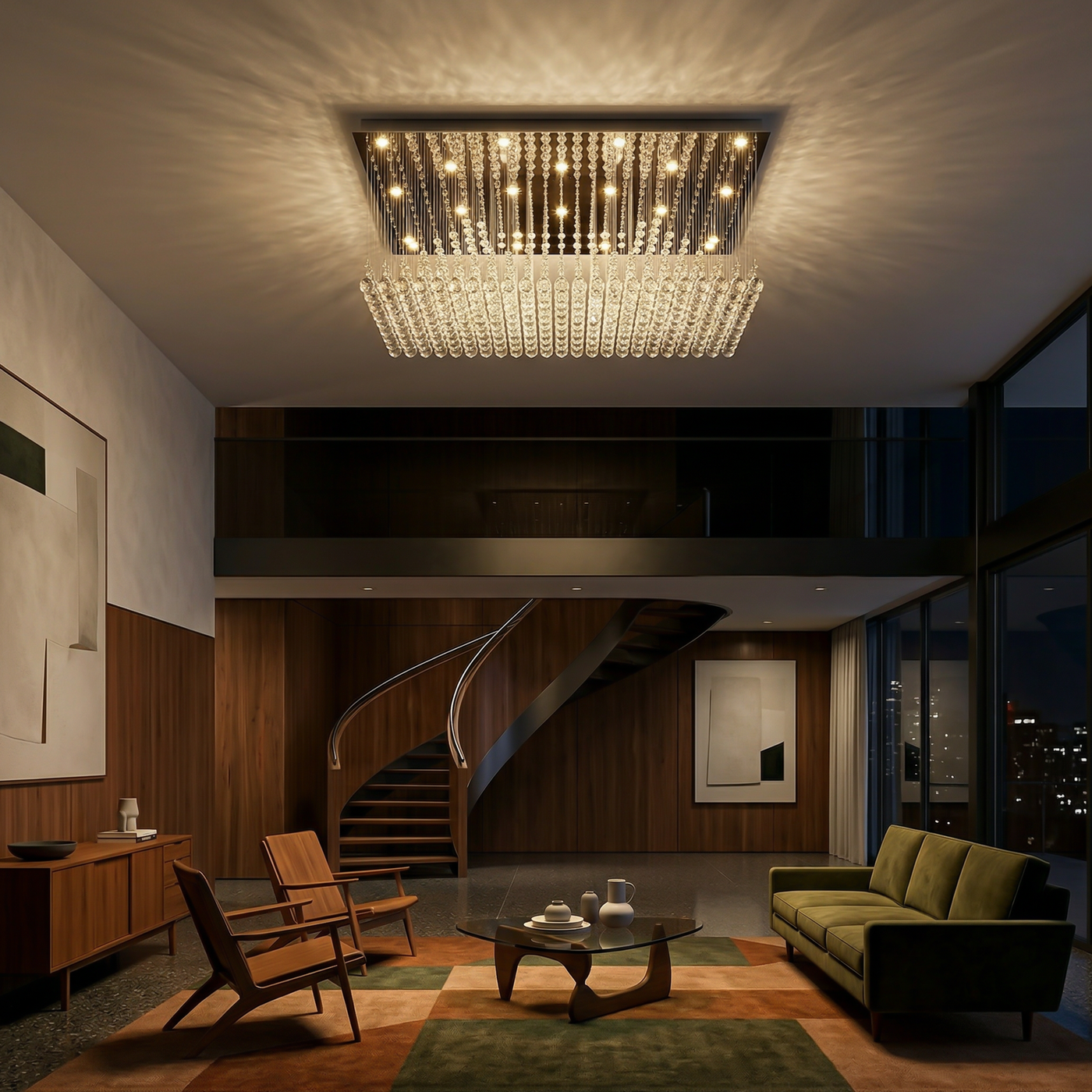 Plafonnier Haut de Gamme Style Luxueux avec Cristaux Suspendus – Futura