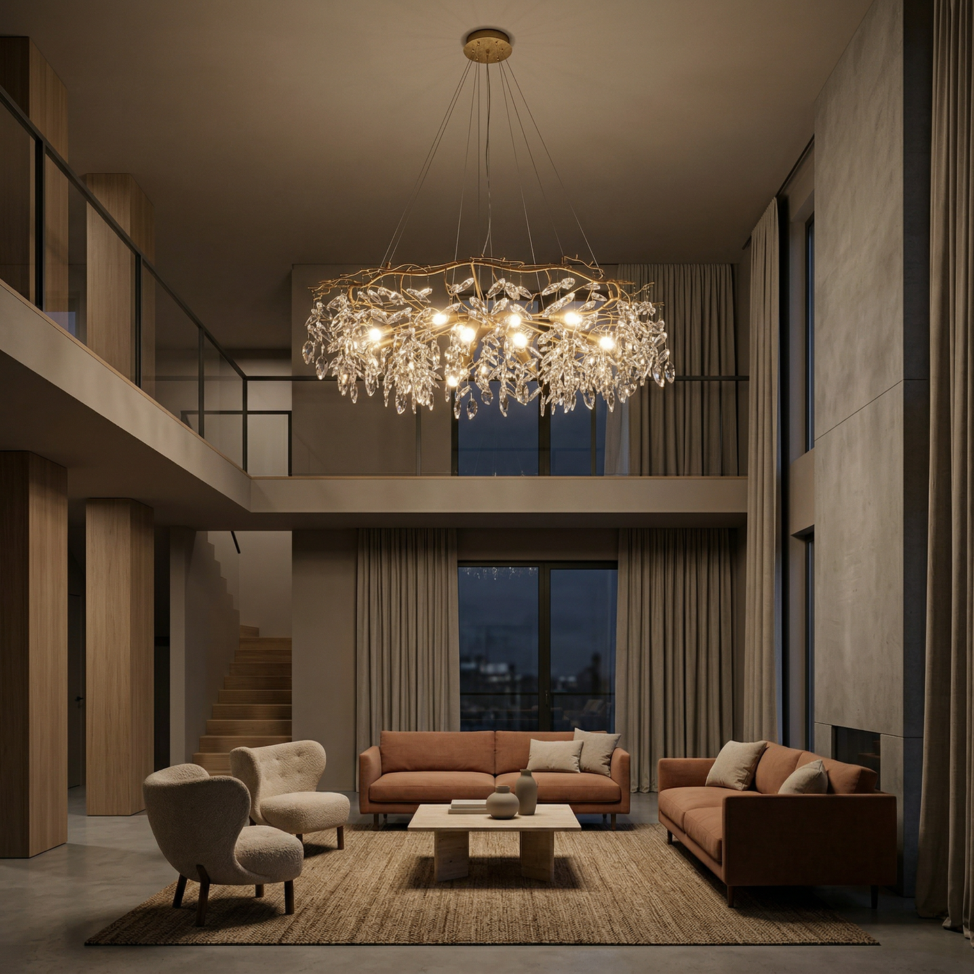 Lustre en Cristal Moderne pour Salon et Hôtels – Zeliora