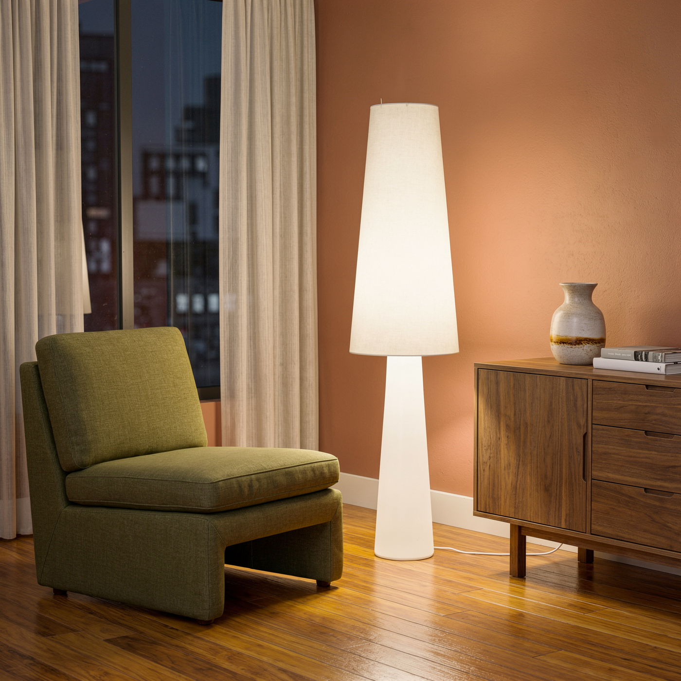 Lampe sur pied en tissu nordique pour salon – Aironde