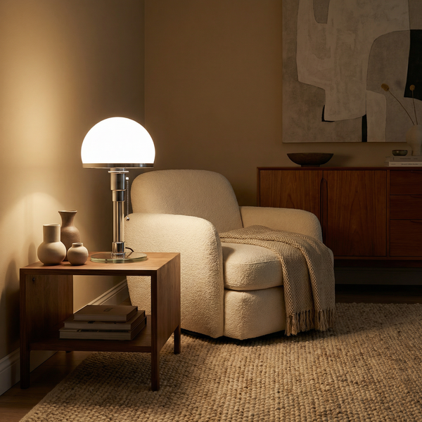 Lampe de bureau design nordique en verre et métal – Orinox