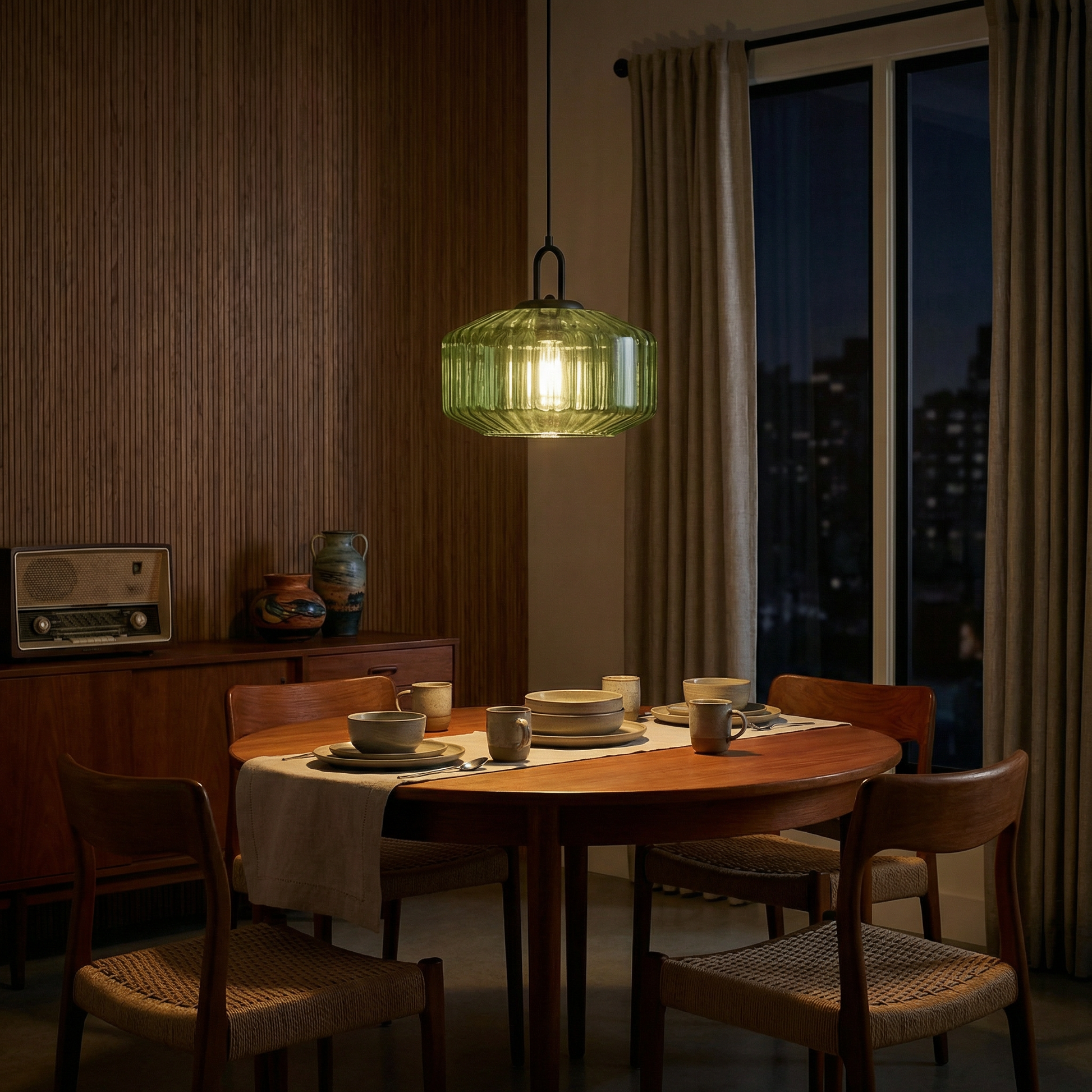 Suspension Verre Texturé Style Vintage – Tétra