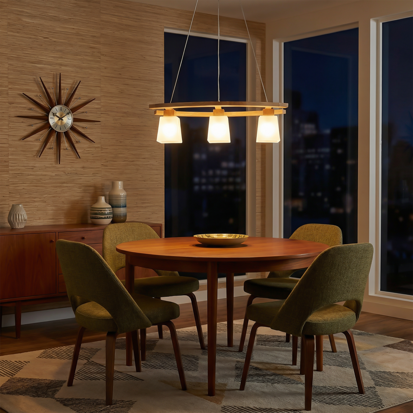 Suspension en bois style japonais moderne – Senka