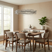 Luminaire Suspendu Forme Pétale Acrylique & Halo Harmonieux – Zyaa