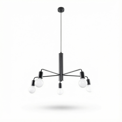 Lustre industriel noir – Orbelis