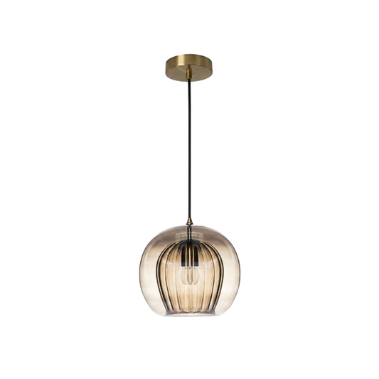 Suspension Verre Design Moderne Éclairage LED – Éclat Ambre