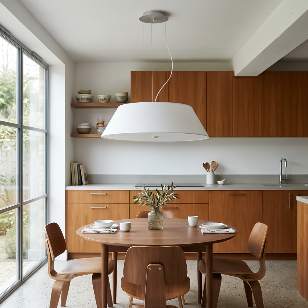 Lustre minimaliste blanc salon – modèle Arvandia