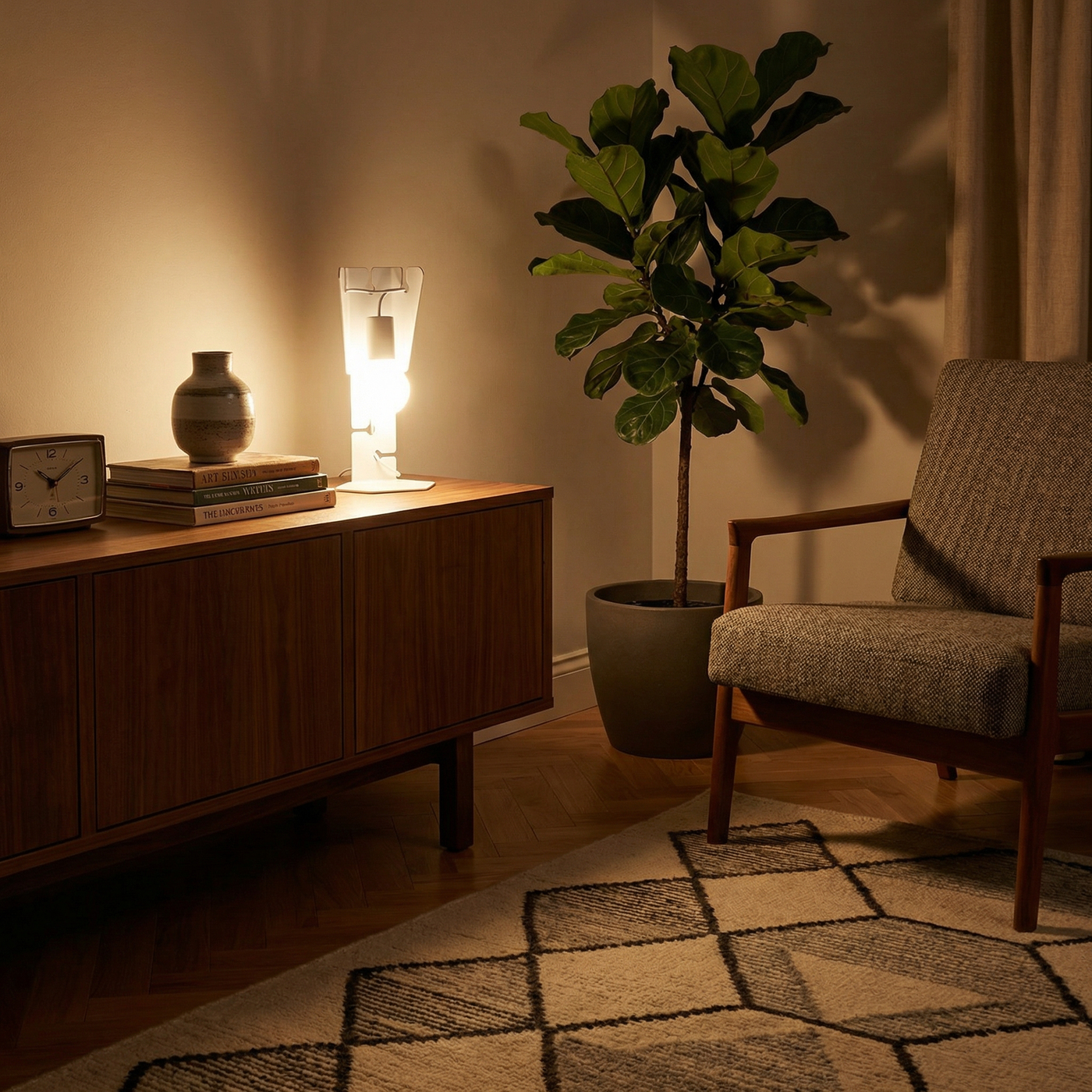 Lampe de bureau design blanc en acier – Modèle Arkanis