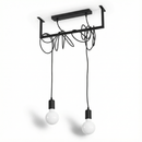 ثريا سوداء بتصميم بسيط مع مصباحين – موديل فالينسيا