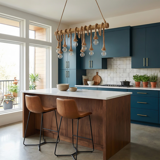 Suspension Bambou Bois LED Cordon Ajustable – Epicéa