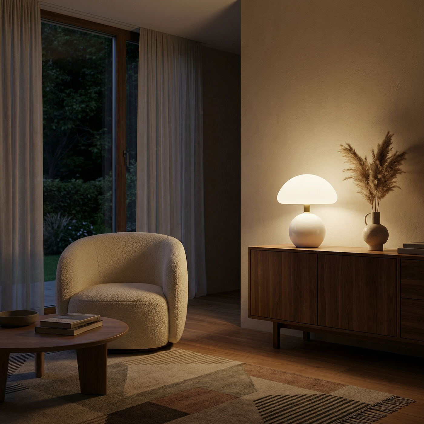 Lampe de table en céramique crémeuse pour chambre – Aureolys