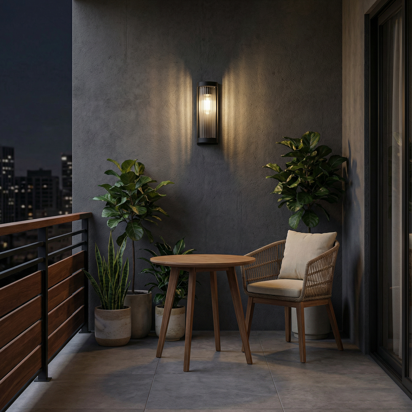 Applique Extérieure en Métal et Verre – Solaréa