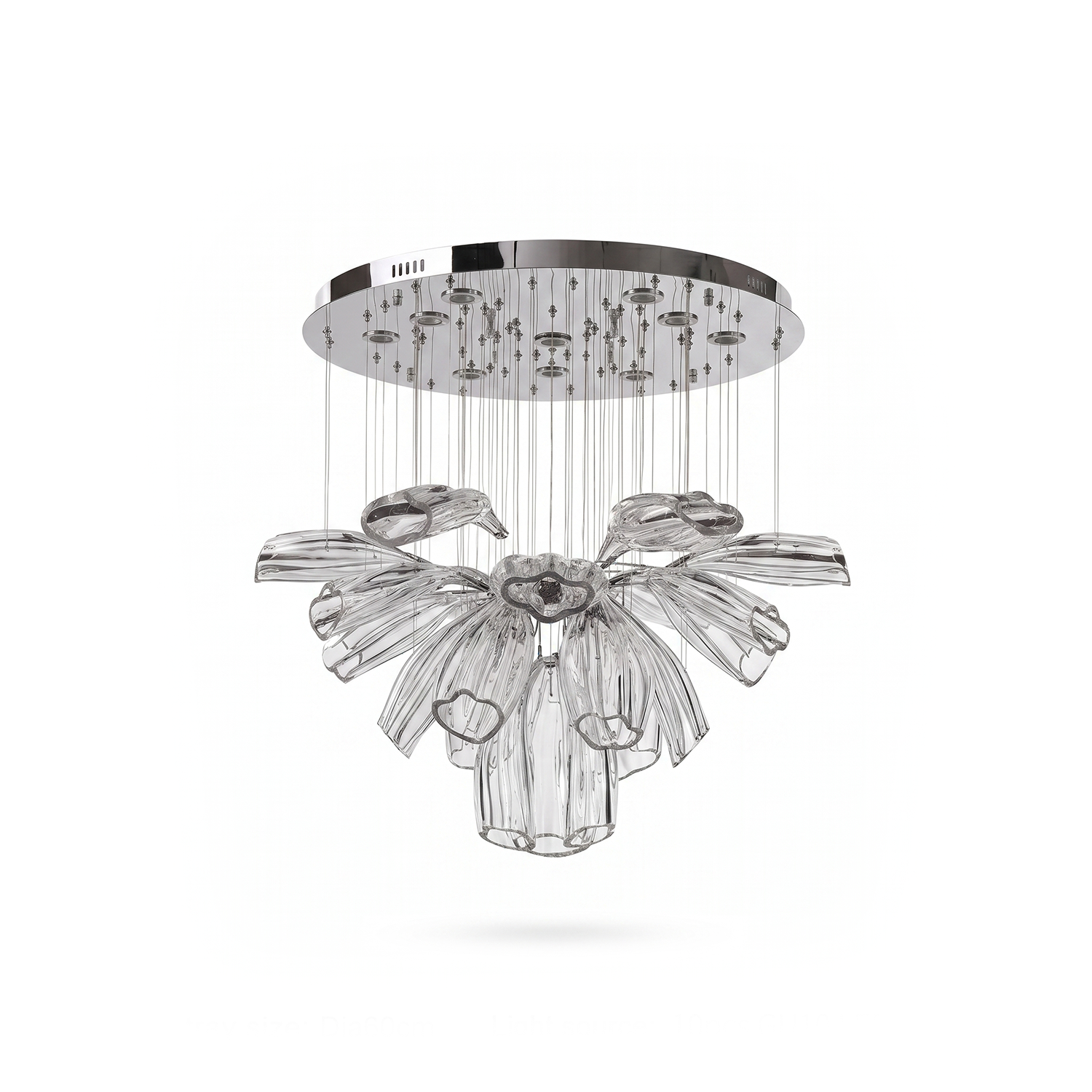 Lustre Cristal Moderne et Acier pour Salon – Mirellia