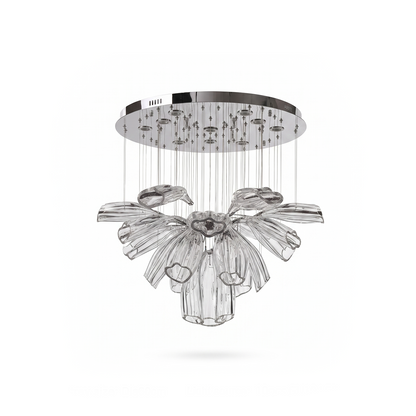 Lustre Cristal Moderne et Acier pour Salon – Mirellia