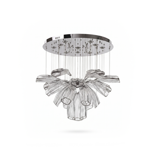 Lustre Cristal Moderne et Acier pour Salon – Mirellia
