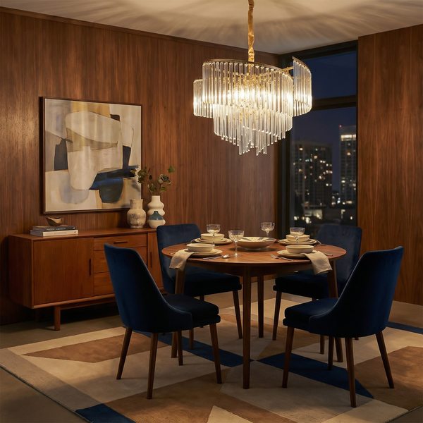 Suspension Artistique Cristaux Torsadés Ambiance Majestueuse – Illumia