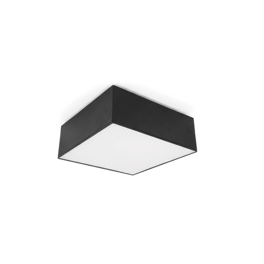 Plafonnier carré noir minimaliste salon – Modèle Narythia