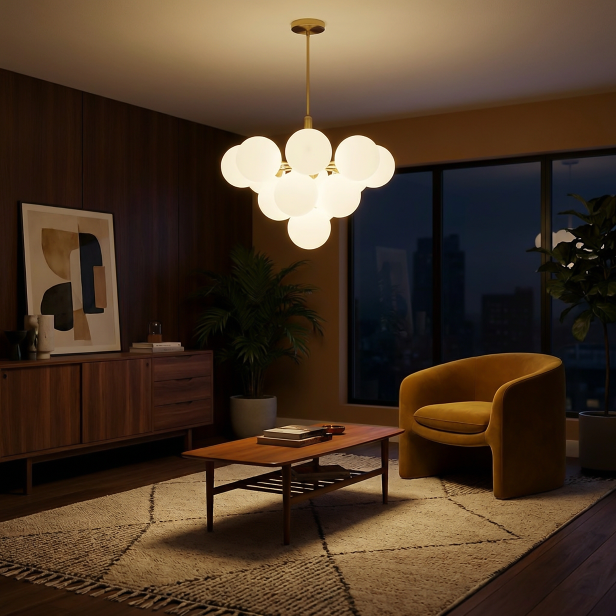 Lustre moderno em vidro para sala – Arionelley