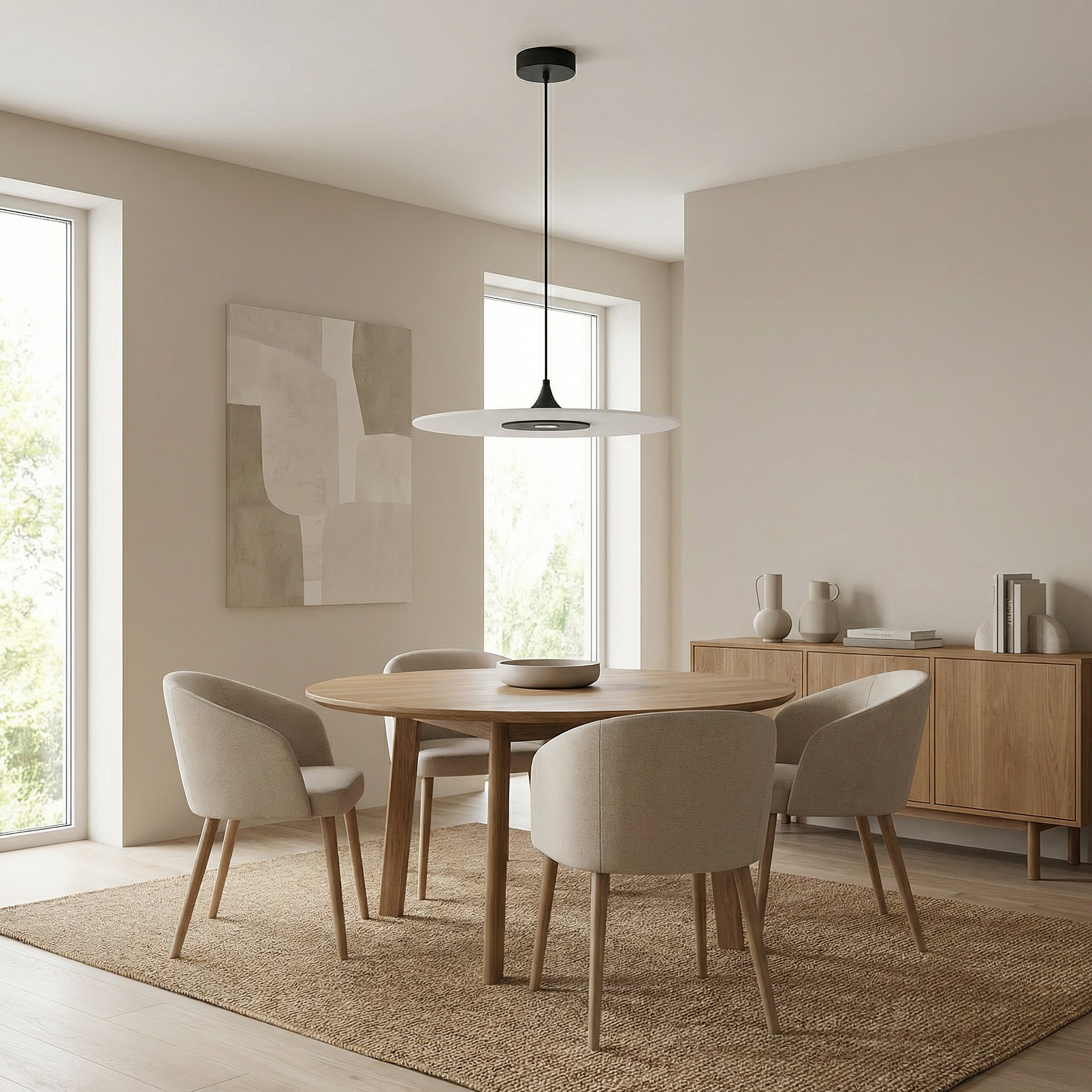 Suspension Disque Éclipse vue ambiance | Luxarmonie