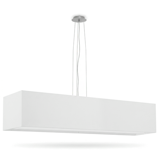 Lustre minimaliste blanc rectangulaire salon – Orvella