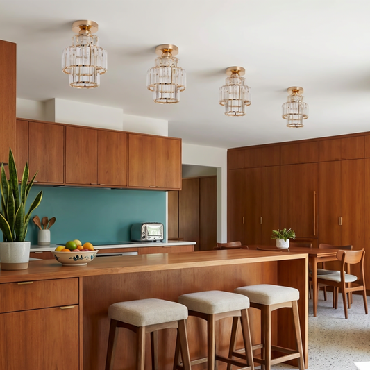 Gold Crystal Bedroom Ceiling Light – Célestiner