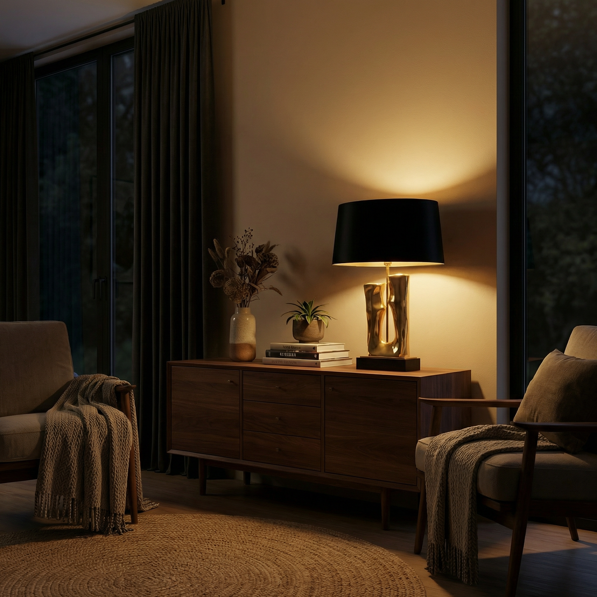 Lampe Confort Visuel Finition Or & Noir Élégante et Sculpturale – Stellan