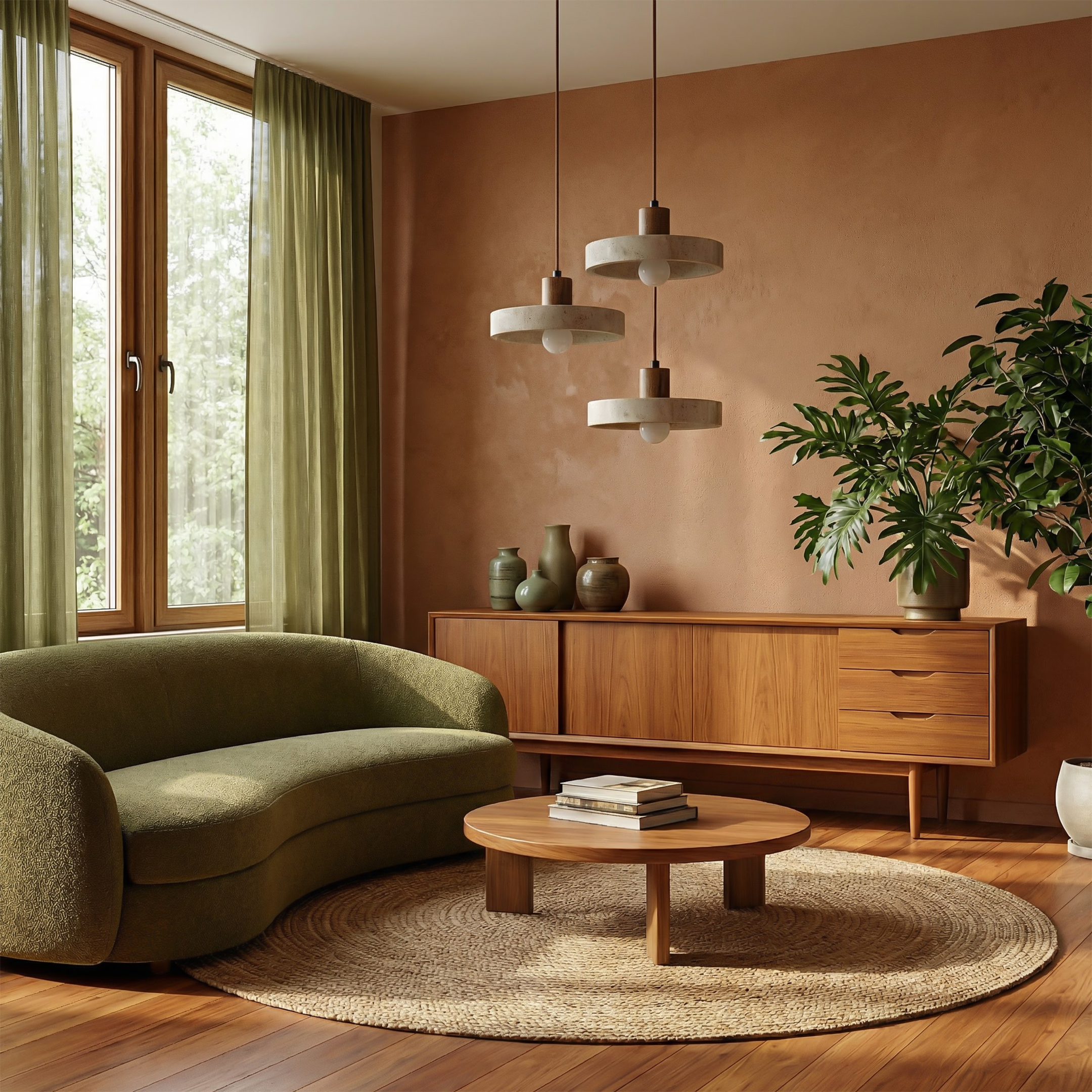 Suspension Tissée Terrestre vue ambiance | Luxarmonie