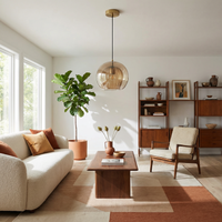 Suspension Verre Design Moderne Éclairage LED – Éclat Ambre