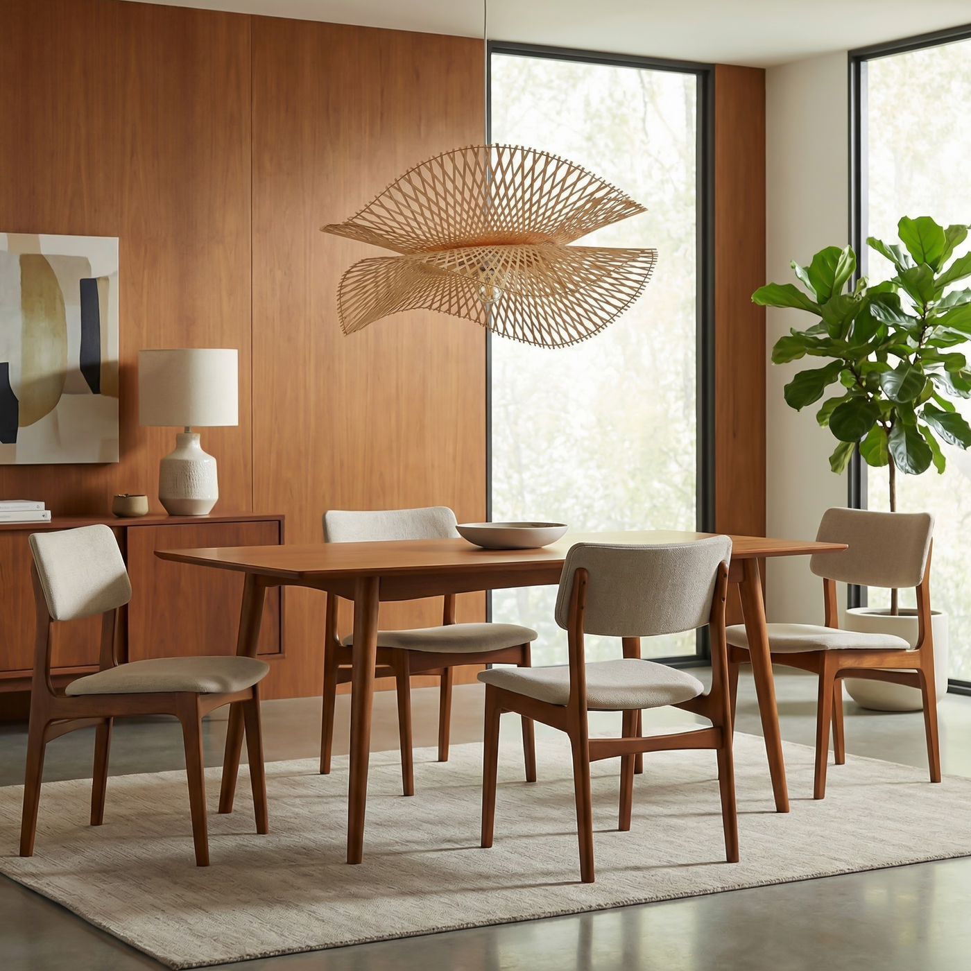 Suspension en bambou tressé style bohème – Savanara