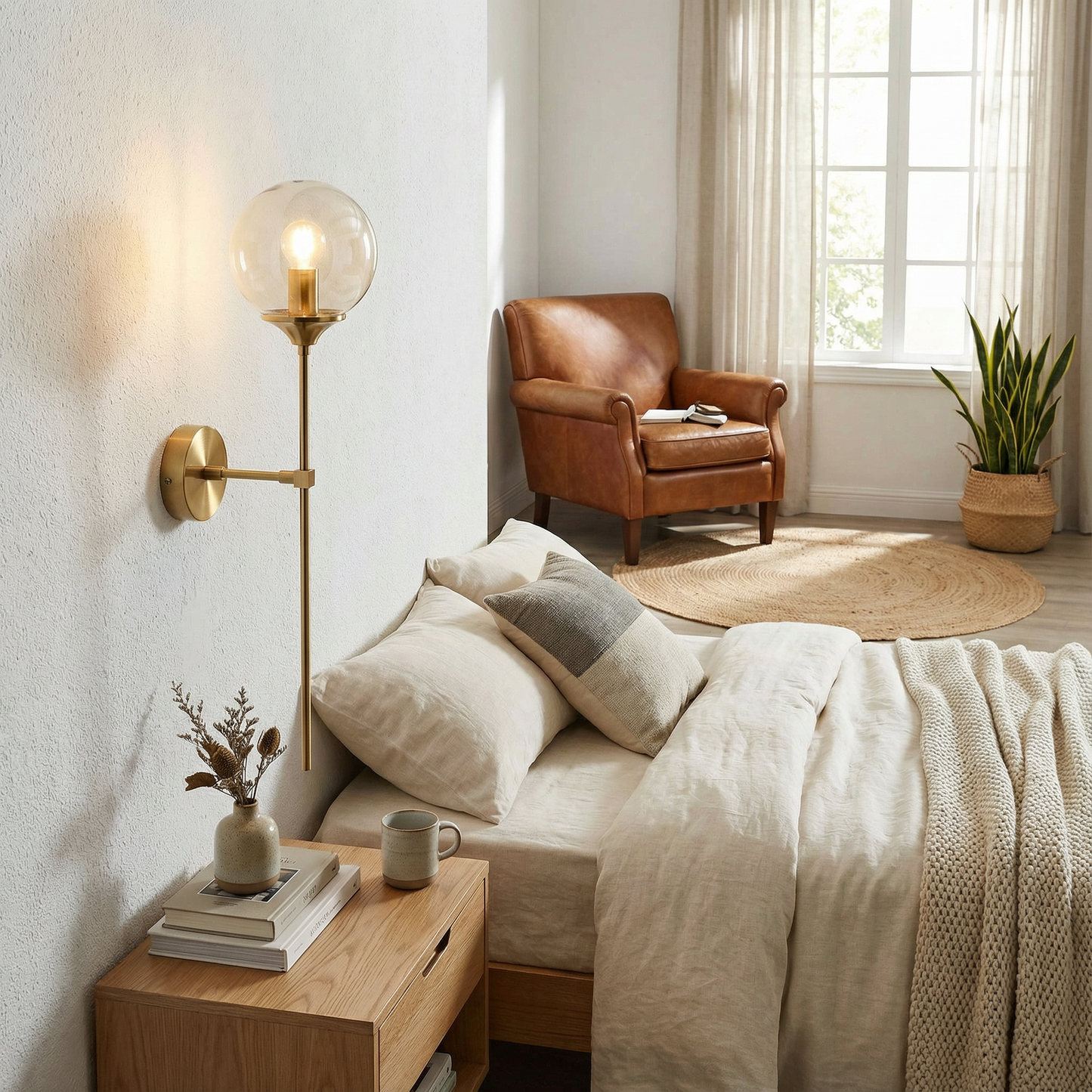 Applique Murale Ajustable Globe Verre Raffiné – Auréa