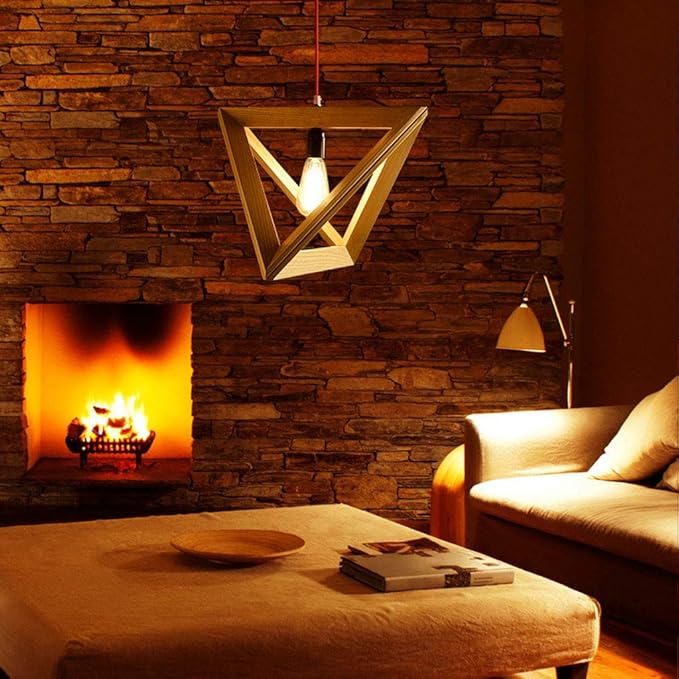 Suspensie piramidală din lemn pentru sufragerie – Trigonéa