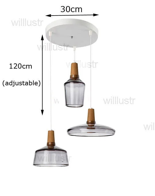 Suspension en verre fumé pour éclairage raffiné – Armonique