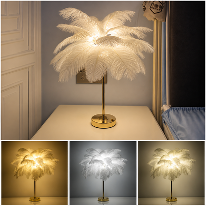 Decorative Feather Table Lamp Rechargeable – Spolverino