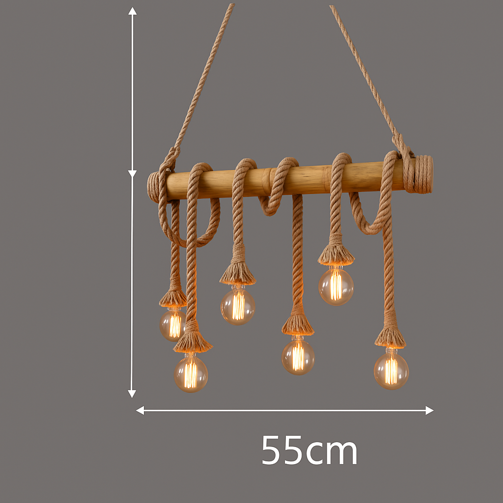 내추럴 & 인더스트리얼 스타일, 대나무·로프 정품 펜던트 조명 – Volya
