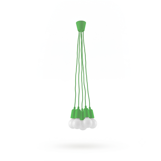 Suspension minimaliste verte 5 lumières – Modèle Verdisia