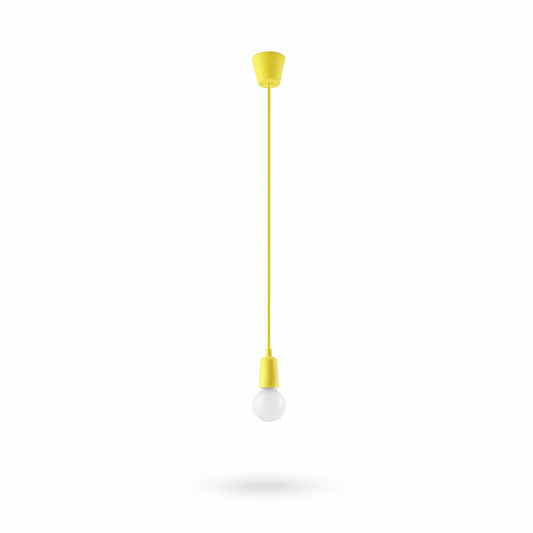 Suspension minimaliste PVC jaune salon – Modèle Solarys