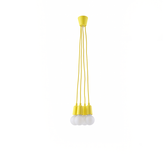 Suspension minimaliste jaune 3 lampes – modèle Solerio