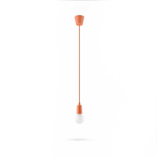 Suspension minimaliste orange pour salon – Modèle Solenya