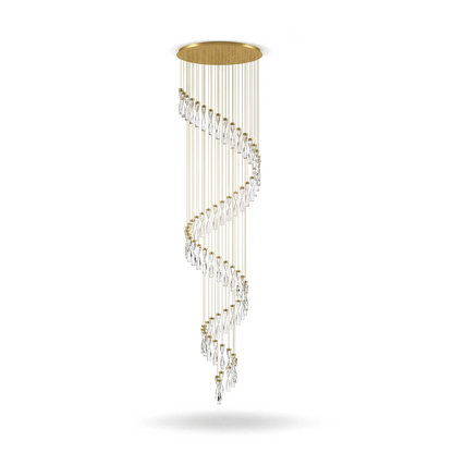 Suspension Structure Métal Doré et Cristaux Taillés – Vanta