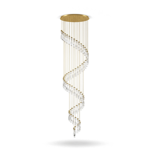 Suspension Structure Métal Doré et Cristaux Taillés – Vanta