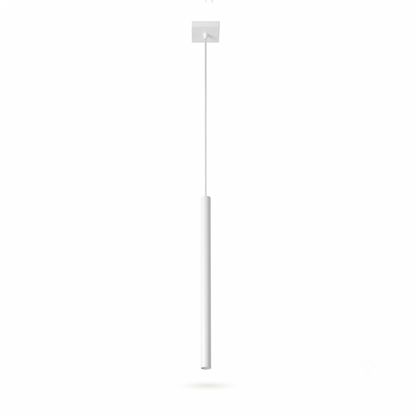 Suspension tube métal blanc moderne – modèle Aerelis