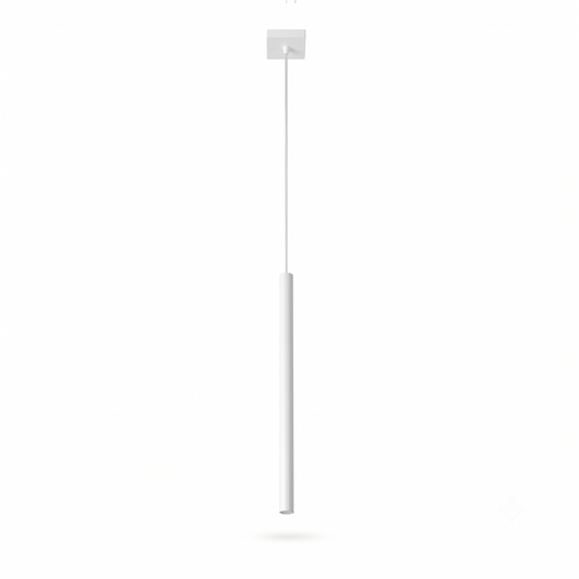 Suspension tube métal blanc moderne – modèle Aerelis