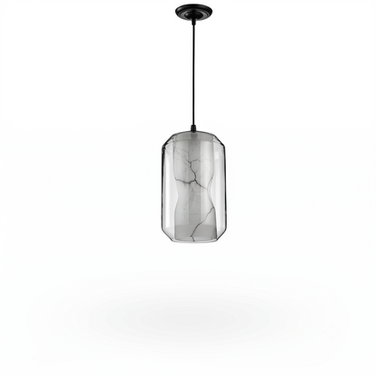 Skandynawska lampa wisząca z ręcznie wykonanym szklanym kloszem – Nordic Verse Art