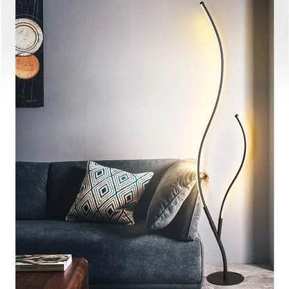 Lámpara de pie moderna diseño dos ramas aluminio forma orgánica - vista 11