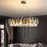 Lustre Doré Cristal Délicat & Lumière Enveloppante – Kovo