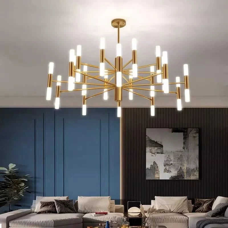 Lustre Moderne Ambiance Tamise Dorure Chic – Handelor