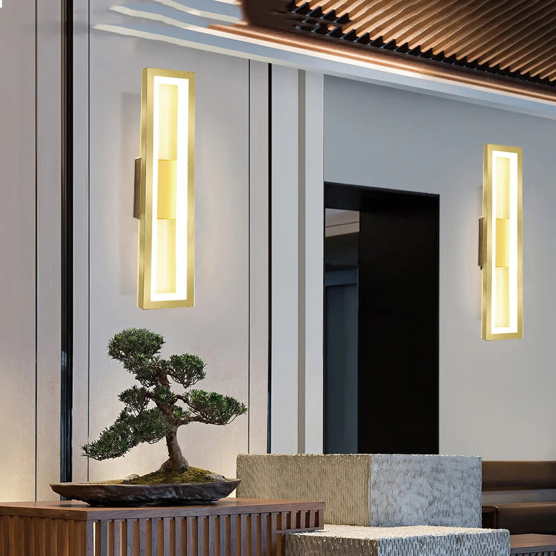 Applique Murale LED Étanche Moderne en Aluminium Doré – Vivarise