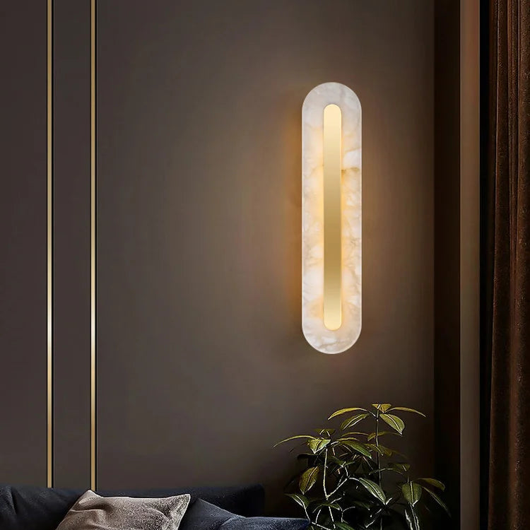 Applique murale en cuivre et marbre pour chambre – Marmoréa