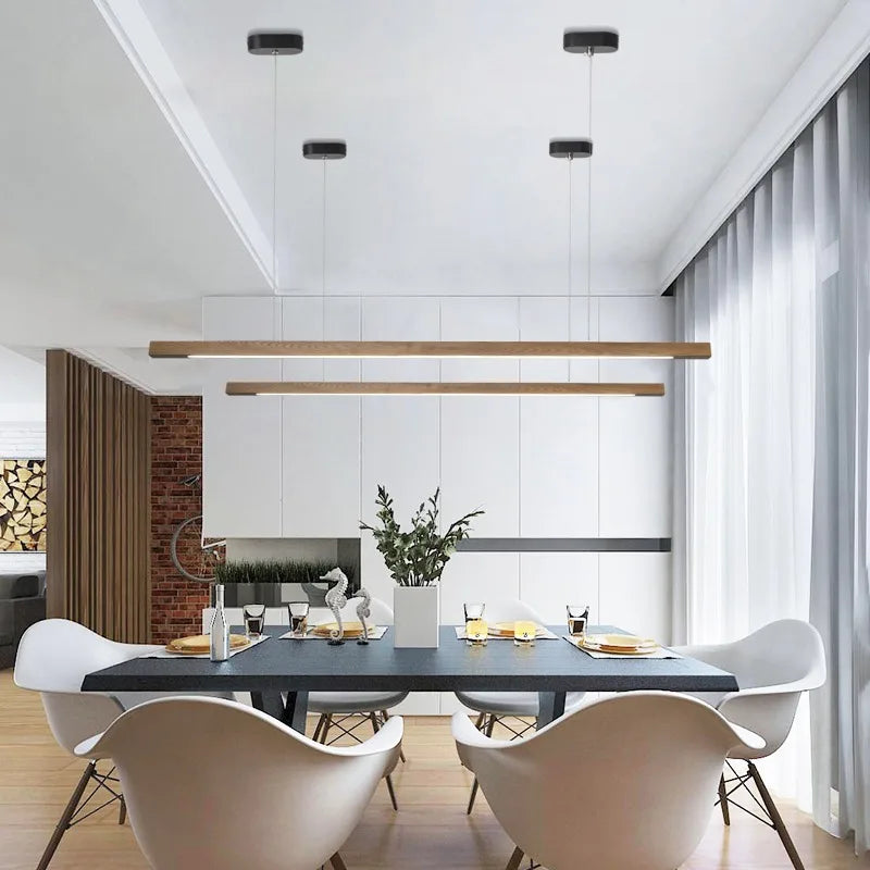 Suspensie LED Stil Nordic Lemn și Metal Elegant – Novae